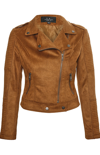 Vegan Suede Moto Jacket Slide 1