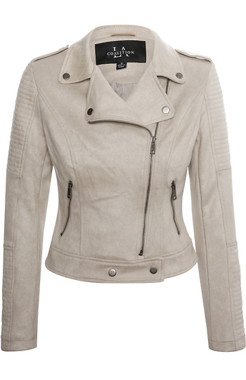 Vegan Suede Moto Jacket Slide 1
