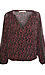 Printed Balloon Sleeve Top Thumb 1