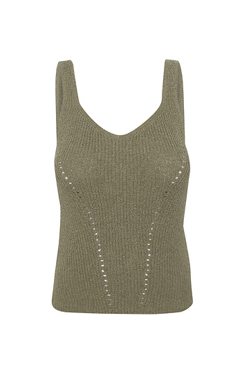 Eyelet Sleeveless Knit Tops Slide 1