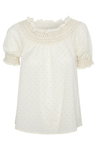 Smocked Puff Sleeve Top Slide 1