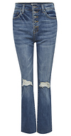 Button Fly Straight Ankle Jeans