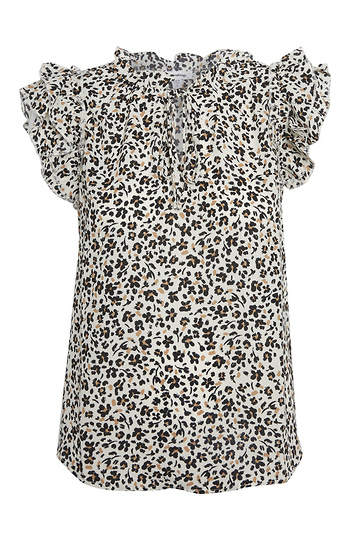 Flower Print Ruffle Top Slide 1