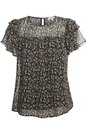 Flower Print Ruffle Top Slide 1