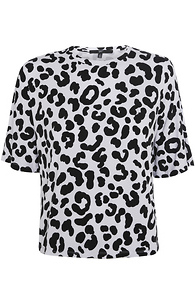 Leopard Dolman Short Sleeve Shirt Slide 1
