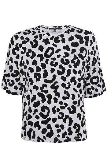 Leopard Dolman Short Sleeve Shirt Slide 1