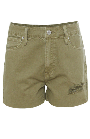 Frayed Hem Denim Shorts Slide 1