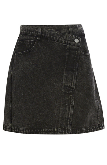 Washed Denim Mini Skirt Slide 1