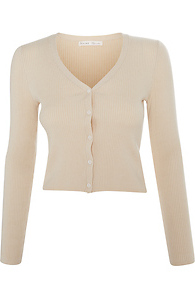Buttoned Front Long Sleeve Knit Top Slide 1