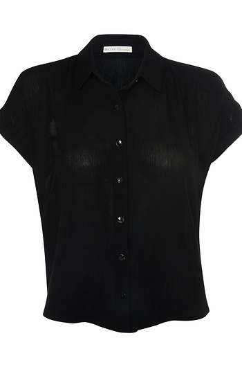 Buttoned Short Sleeve Top Slide 1