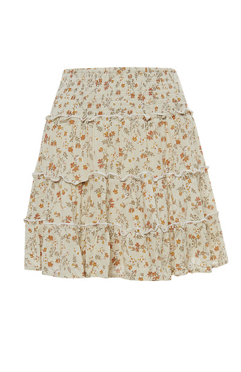 Smocked Mini Skirt Slide 1
