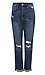 Distressed Roll Up Stretch Mom Jean Thumb 1