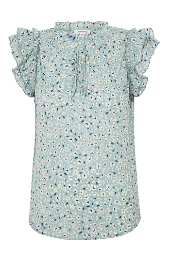 Flower Print Ruffle Top Slide 1
