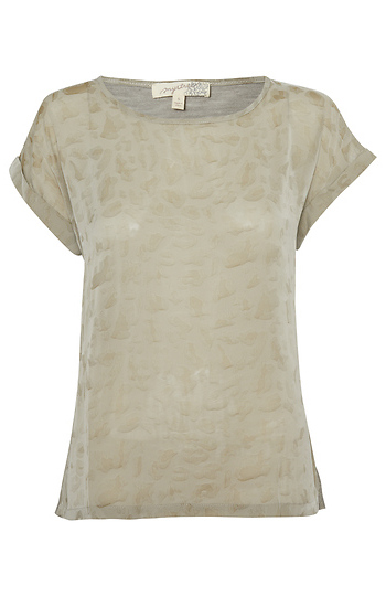 Cheetah Printed Short Sleeve Top Slide 1