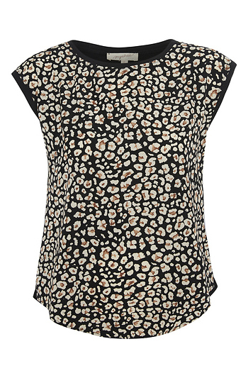 Leopard Print Contrast Top Slide 1