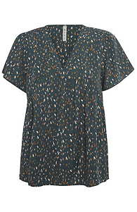 Abstract Geo Print Short Sleeve Slide 1