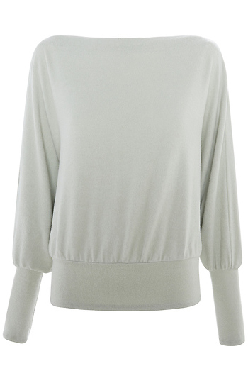 Long Sleeve Boat Neck Shoulder Zipper Top Slide 1