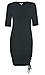 Rib Knit Ruched Detail Midi Dress Thumb 1