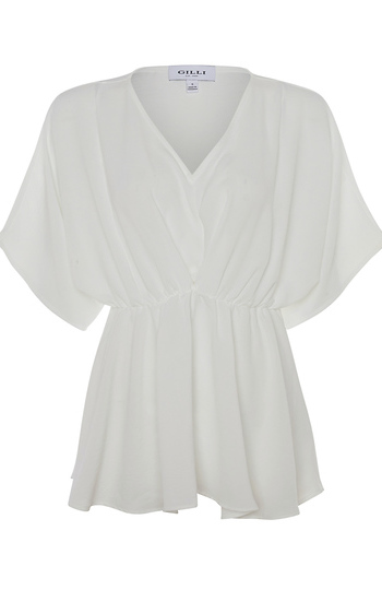 V-Neck Peplum Top Slide 1