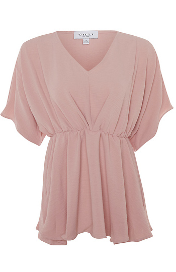 V-Neck Peplum Top Slide 1