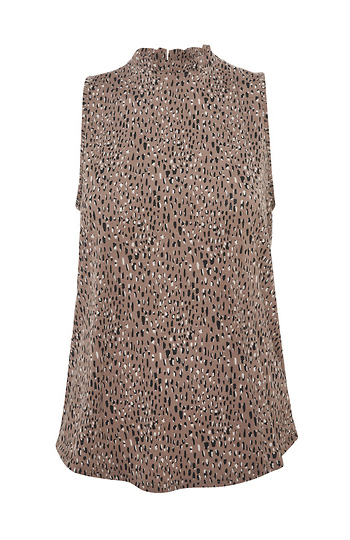 Ruffled Mock Neck Tank Slide 1