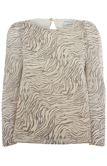 Animal Print Shoulder Blouse Slide 1