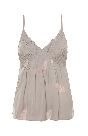 Smocked Front Petal Satin Tank Slide 1