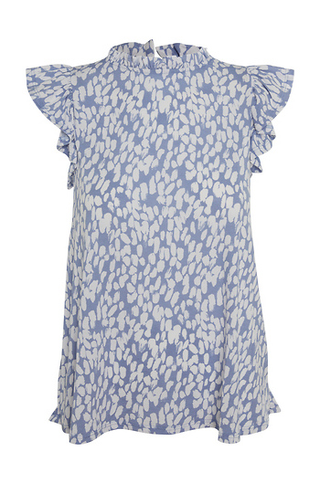 Ruffle Mock Neck Top Slide 1