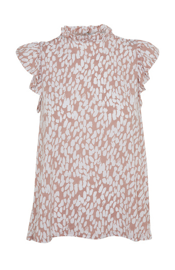 Ruffle Mock Neck Top Slide 1