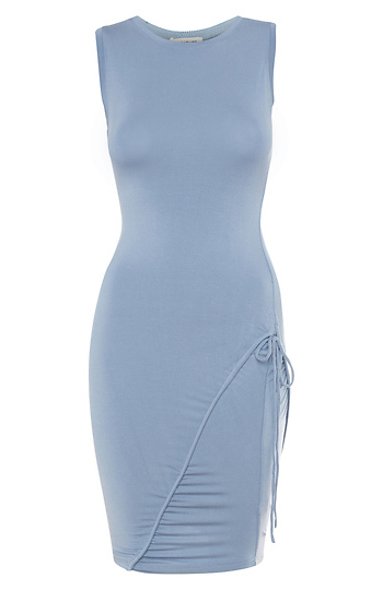 Sleeveless Shirred Side Dress Slide 1