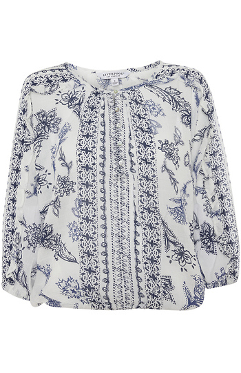 Liverpool Ruffle Sleeve Dolman Popover Slide 1