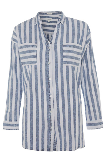 Thread & Supply Striped Button Front Top Slide 1