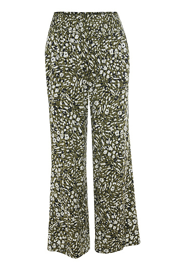 Liverpool Smocked Waist Crop Wide Leg Slide 1