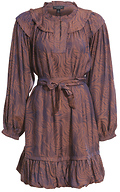 Ruffled Split Neck Mini Dress