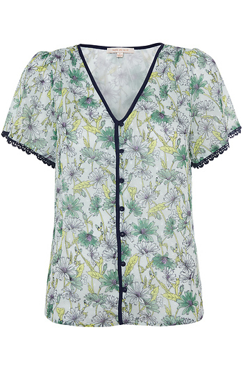 Lace Trim Floral Top Slide 1