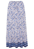 Skies are Blue Border Floral Print Maxi Skirt
