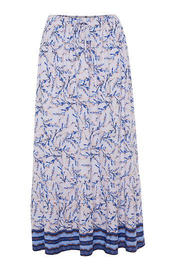 Skies are Blue Border Floral Print Maxi Skirt Slide 1