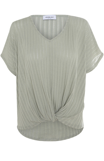 Short Sleeve Front Twist Top Slide 1