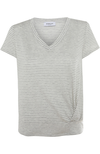 V-Neck Twist Front Top Slide 1