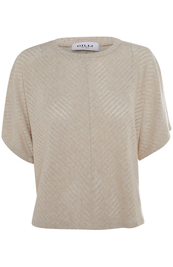 Short Sleeve Rib Knit Top Slide 1