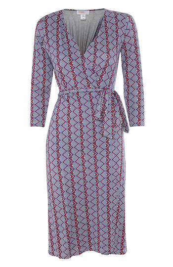 Printed Faux Wrap Dress Slide 1