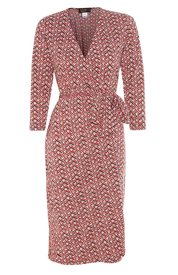 Printed Faux Wrap Dress Slide 1