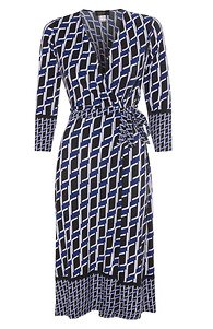 Printed Faux Wrap Dress Slide 1