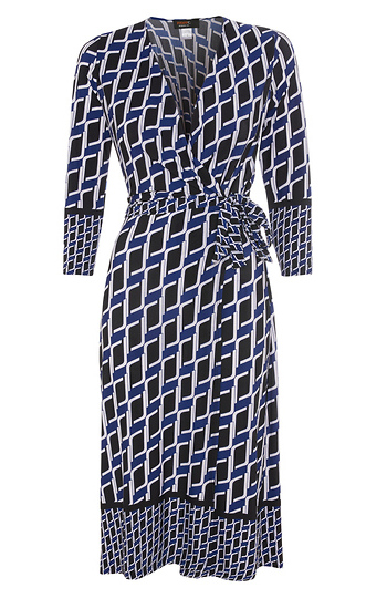 Printed Faux Wrap Dress Slide 1