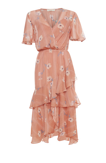 Floral Ruffle Midi Dress Slide 1