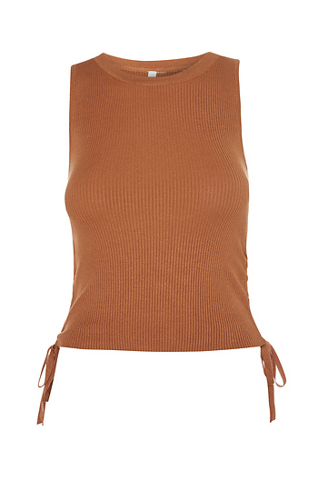 Ruched Side Knit Tank Slide 1