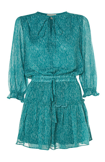 Dotted Long Sleeve Mini Dress Slide 1