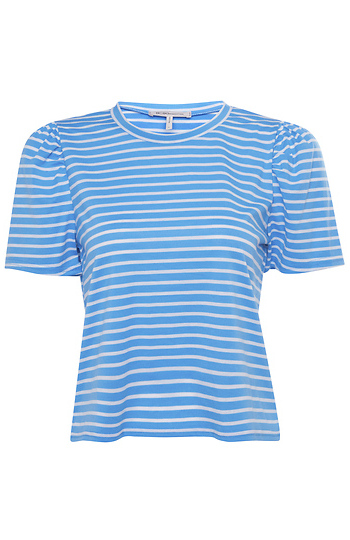 BCBGeneration Striped Puff Sleeve T-Shirt Slide 1