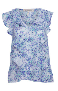 BCBGeneration Woven Flutter Sleeve Top Slide 1