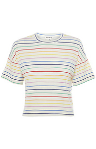 Rainbow Striped Short Sleeve Tee Slide 1